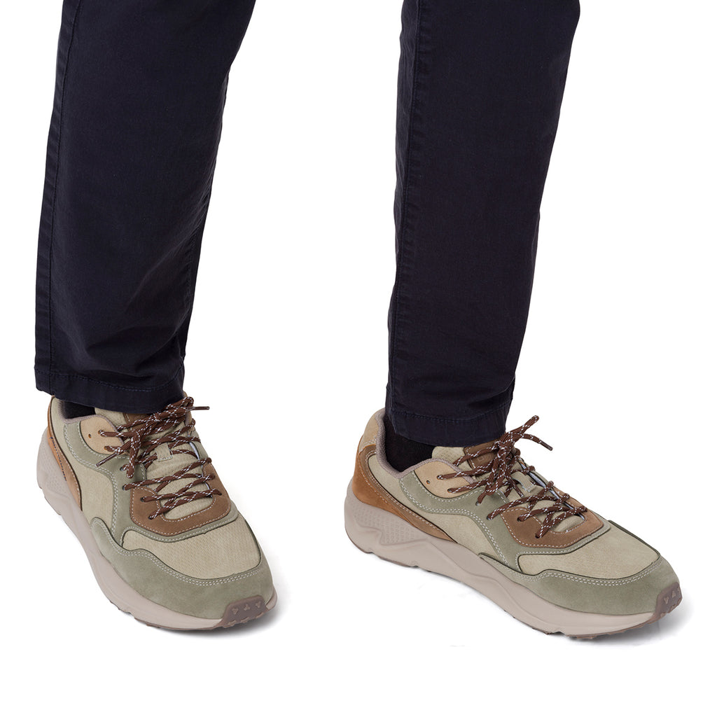 Sneakers beige da Uomo con dettagli a contrasto e lacci frontali Gate 76