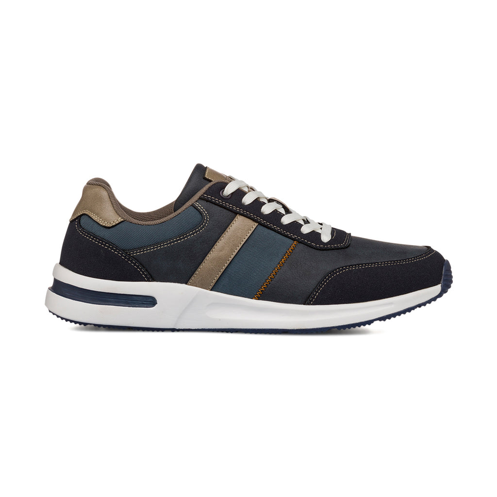 Sneakers bicolore blu e taupe da Uomo con logo Riflessi Urbani