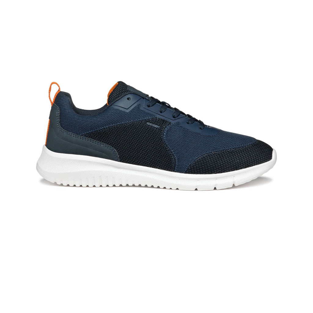 Sneakers blu da Uomo con inserti in contrasto e suola traspirante Geox