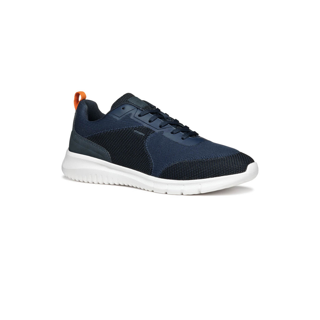 Sneakers blu da Uomo con inserti in contrasto e suola traspirante Geox
