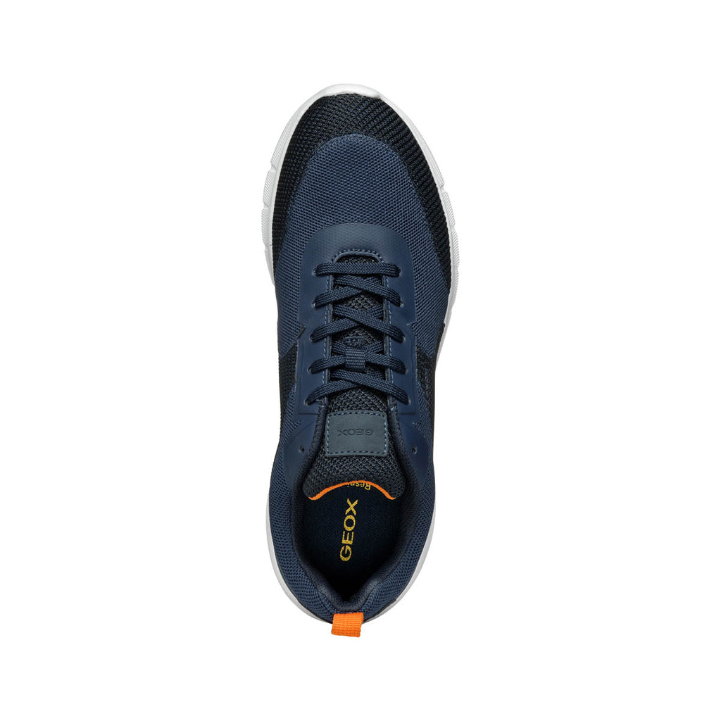 Sneakers blu da Uomo con inserti in contrasto e suola traspirante Geox