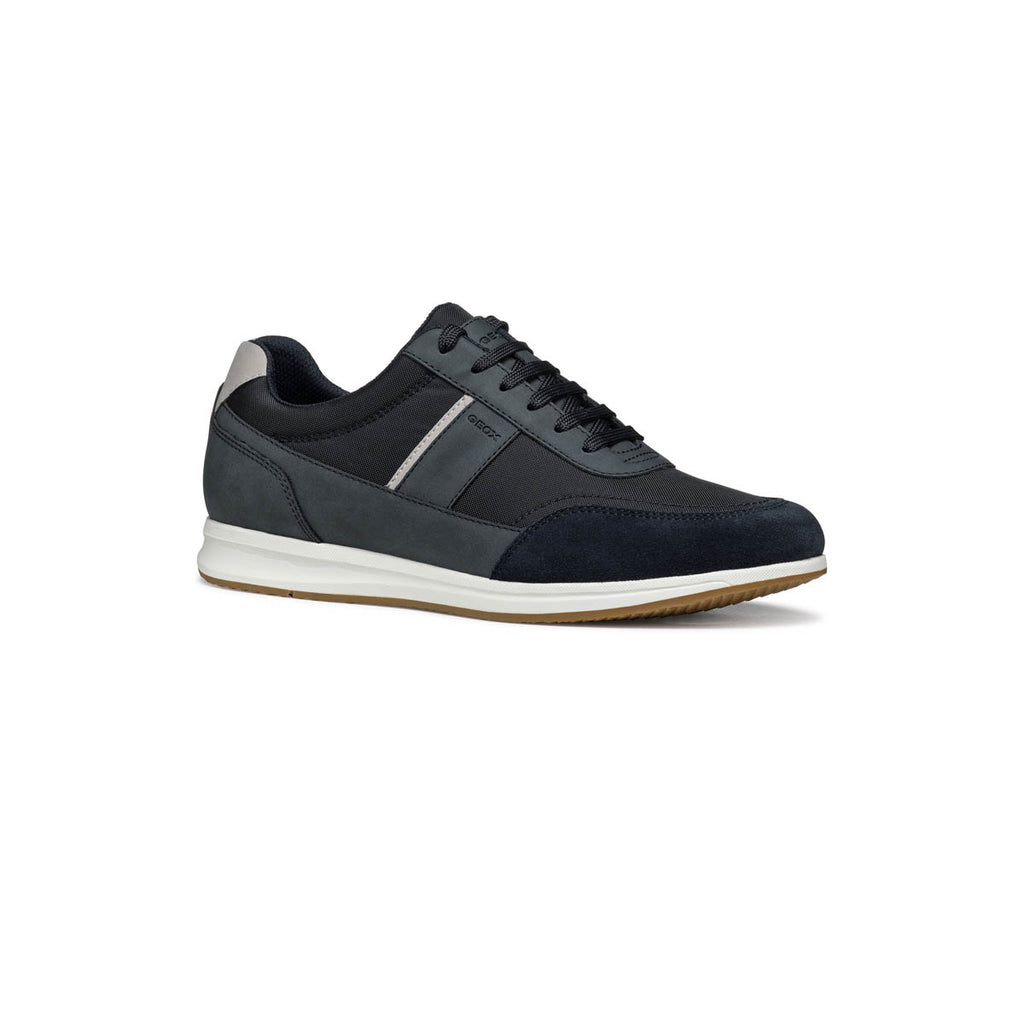 Sneakers da Uomo Nere con inserto laterale e suola traspirante Geox