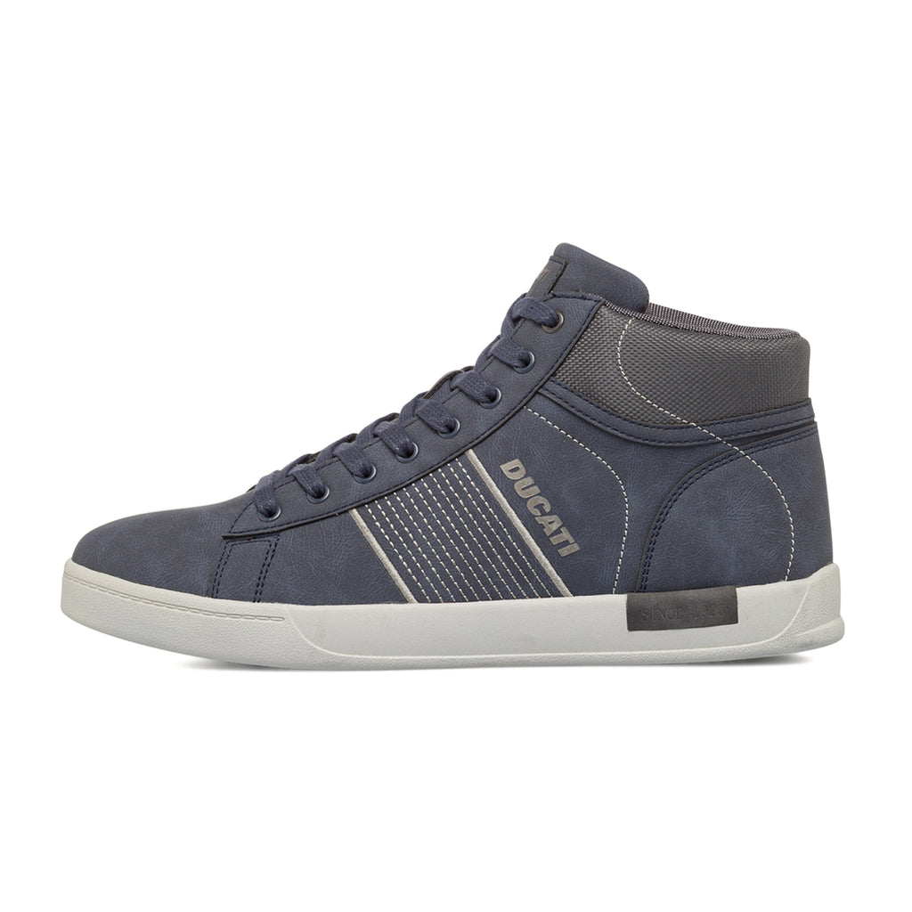 Sneakers alte blu da Uomo con banda laterale Ducati
