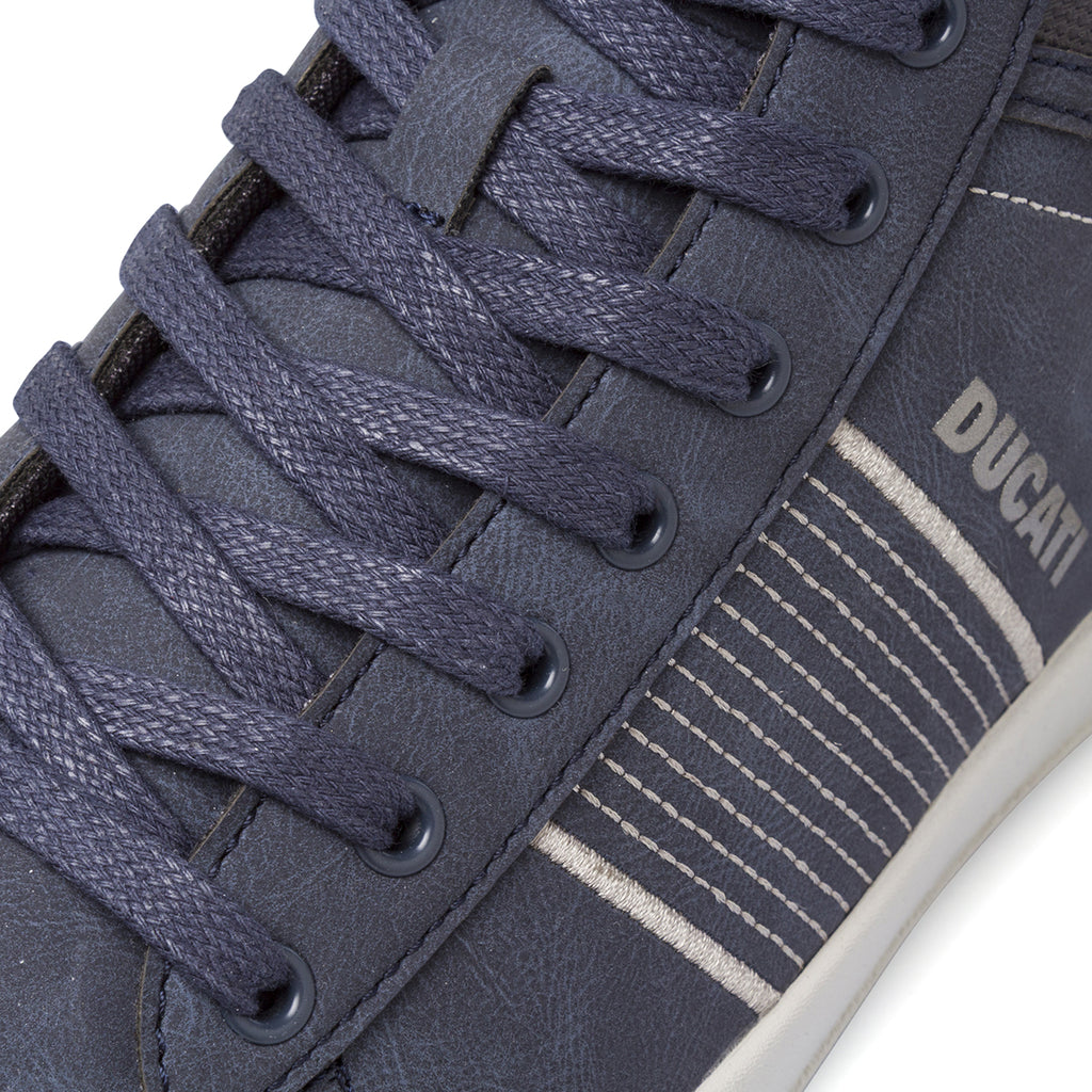 Sneakers alte blu da Uomo con banda laterale Ducati
