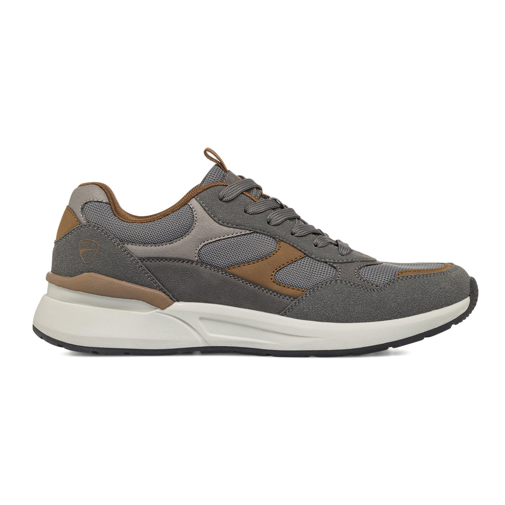 Sneakers grigie da Uomo con dettagli marroni in contrasto Ducati