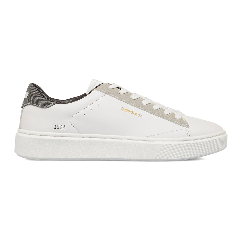 Sneakers bianche da Uomo con inserto in tessuto Gas