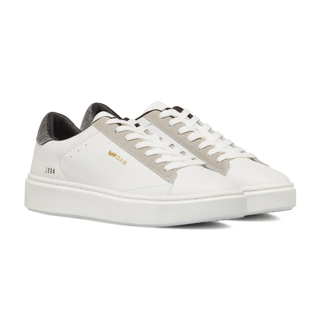 Sneakers bianche da Uomo con inserto in tessuto Gas