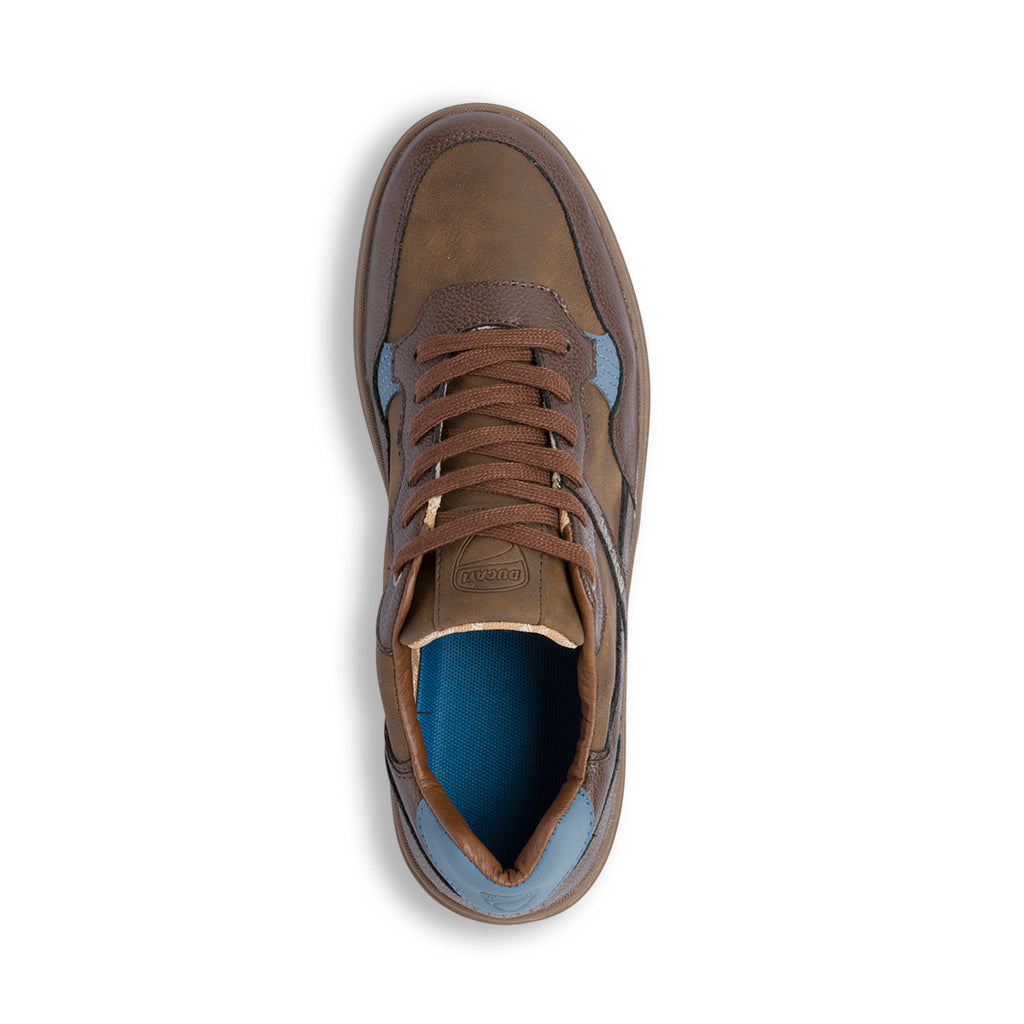 Sneakers marroni da Uomo con inserti Azzurri Ducati