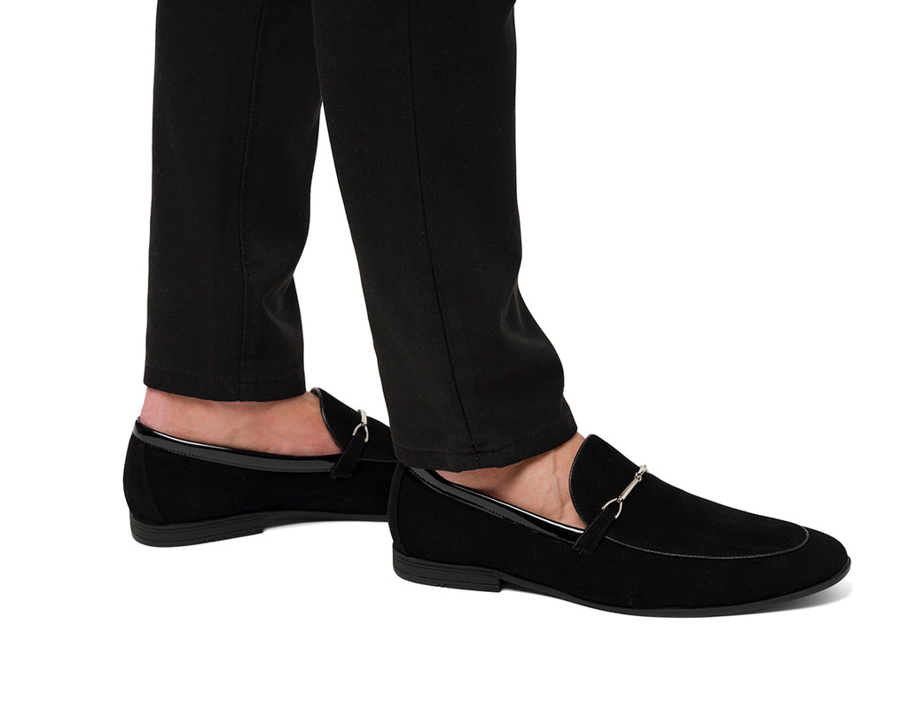 Mocassini eleganti neri effetto scamosciato da uomo Riflessi Urbani