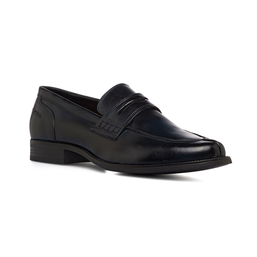 Mocassini Blu navy in Pelle da Uomo con cuciture La Cuoieria