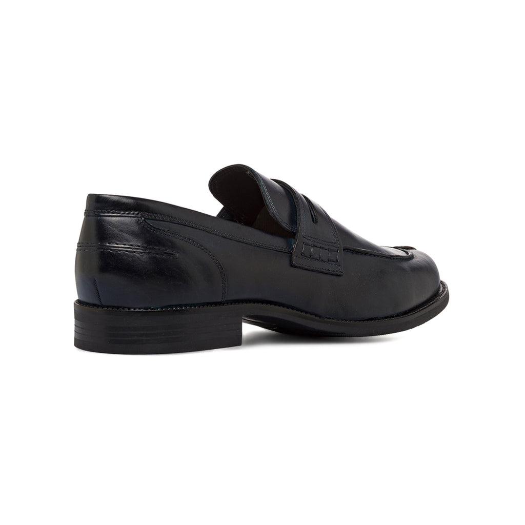 Mocassini Blu navy in Pelle da Uomo con cuciture La Cuoieria