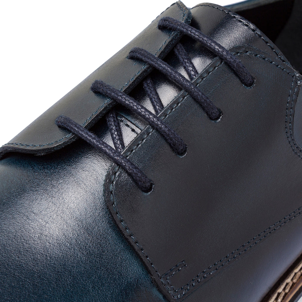 Stringate derby blu da Uomo in pelle La Cuoieria