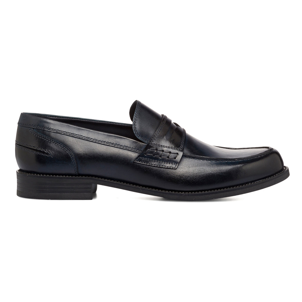 Mocassini Blu navy in pelle da Uomo con mascherina La Cuoieria