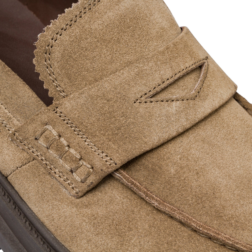Mocassini taupe da Uomo in pelle effetto scamosciato Primopiano