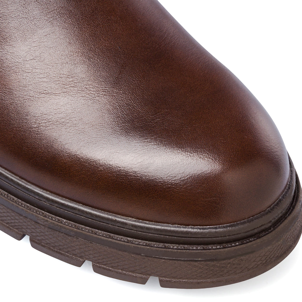 Stivaletti da uomo marroni Ducati stile Chelsea con suola chunky