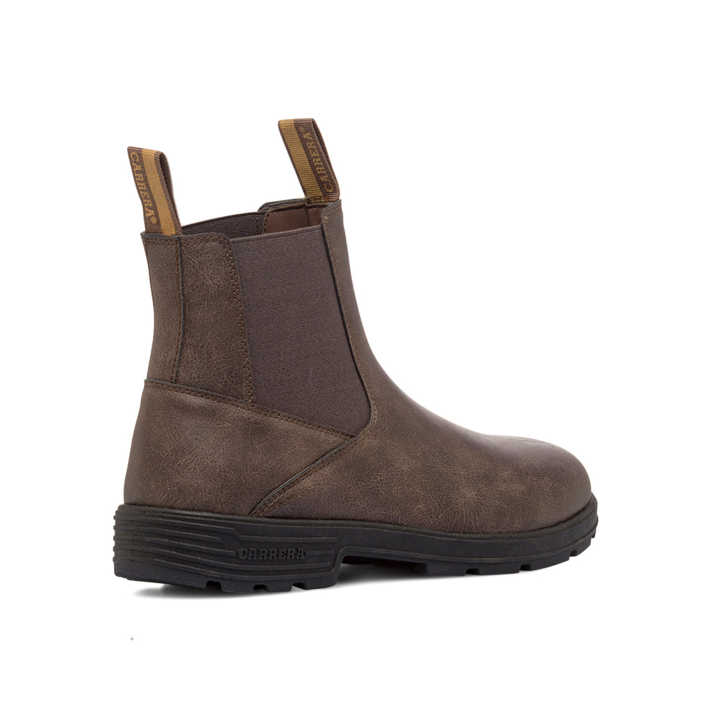 Scarponcini Chelsea da uomo marroni con inserti elastici Carrera