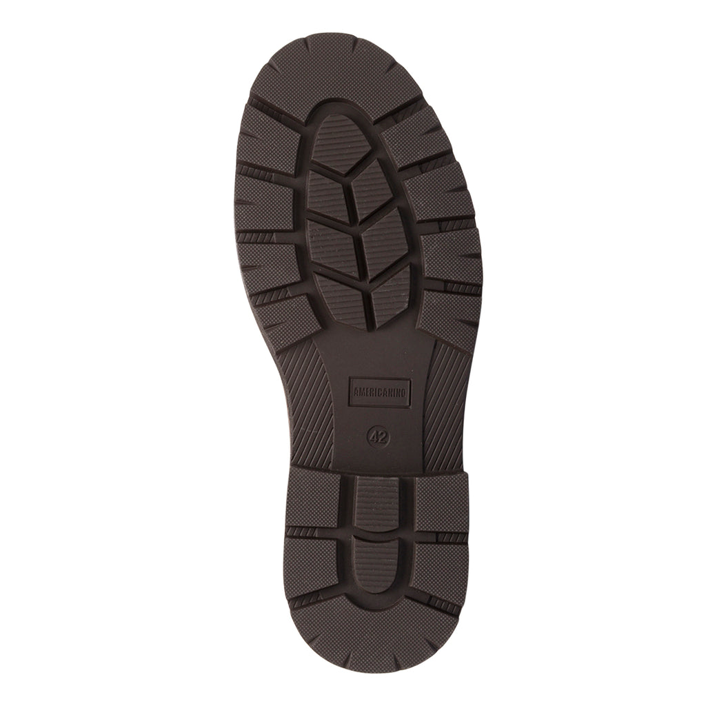 Anfibi da uomo Americanino taupe con chiusura lacci e zip laterale.