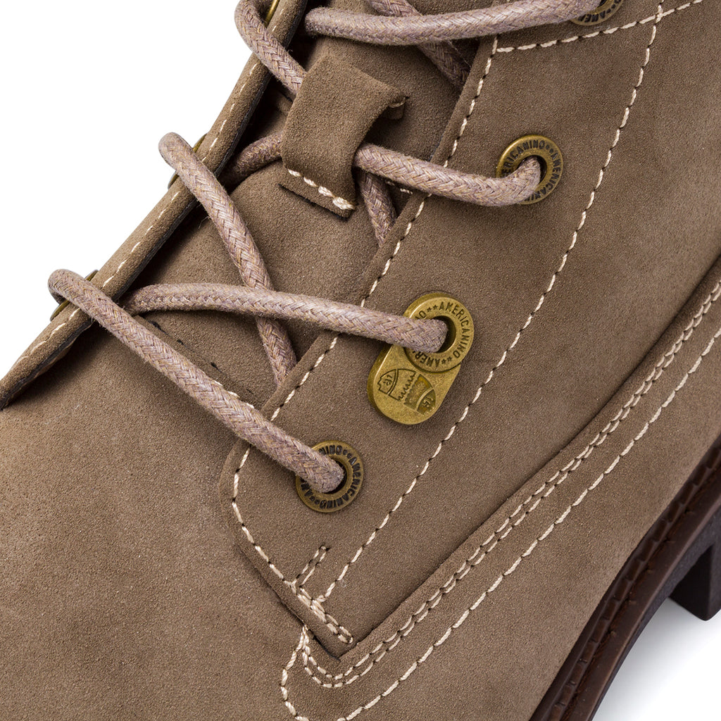 Anfibi da uomo Americanino taupe con chiusura lacci e zip laterale.