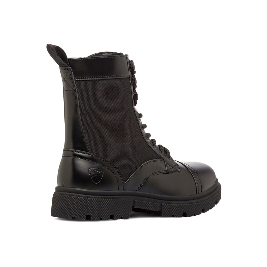 Anfibi da uomo neri Ducati stile combat con chiusura zip