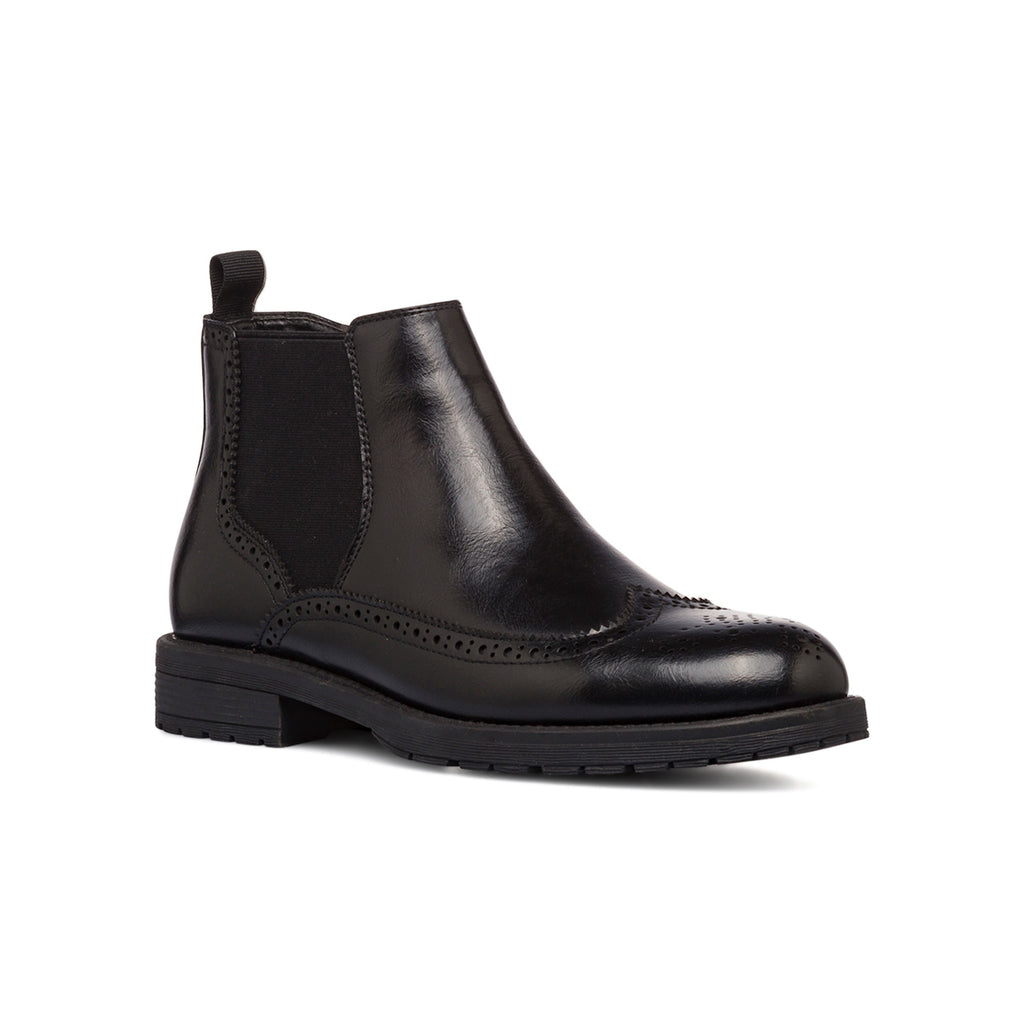 Stivaletti eleganti da uomo neri con dettagli brogue Riflessi Urbani