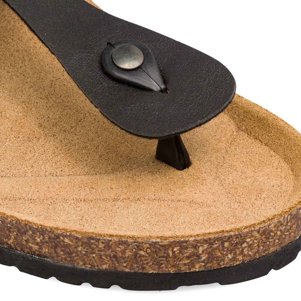 Ciabatte infradito nere da Uomo con sottopiede in pelle Riflessi Urbani