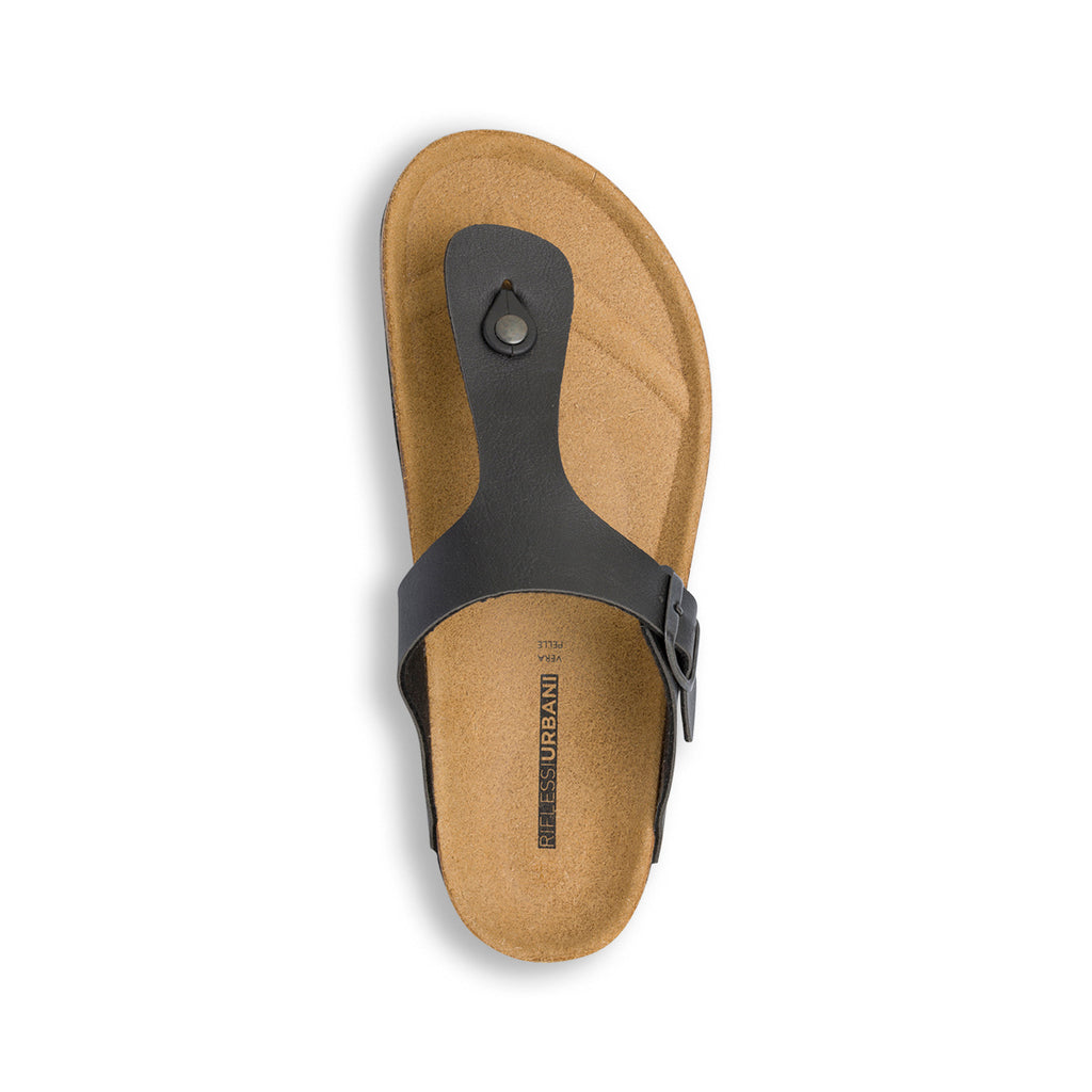 Ciabatte infradito nere da Uomo con sottopiede in pelle Riflessi Urbani