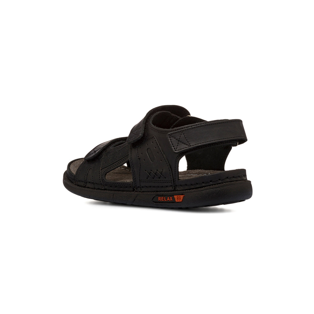 Sandali comfort neri da Uomo in pelle con chiusura a strappo P Soft