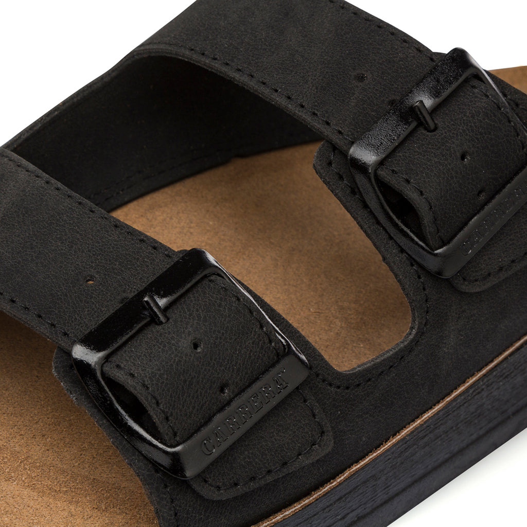 Ciabatte nere da Uomo con sottopiede in pelle e fibbie Carrera Jeans