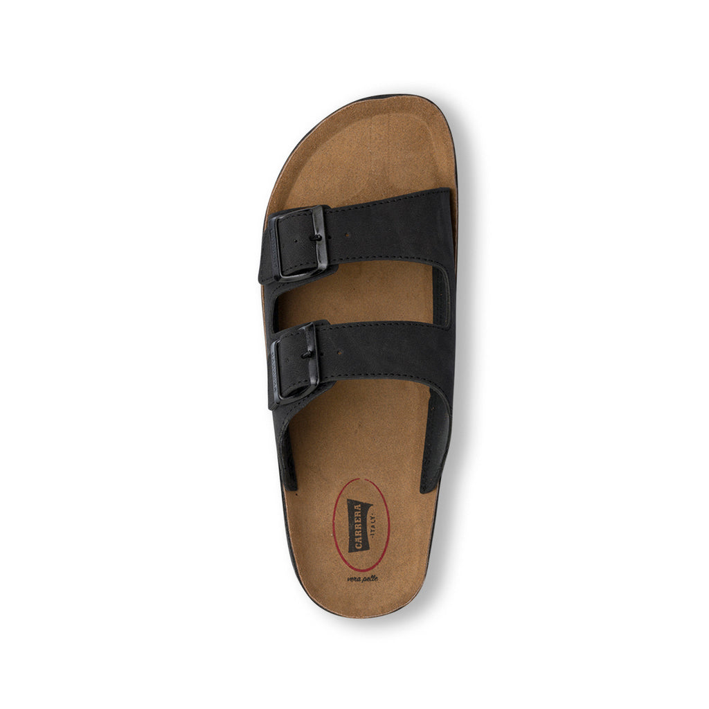 Ciabatte nere da Uomo con sottopiede in pelle e fibbie Carrera Jeans