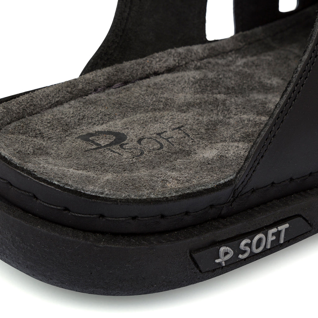 Ciabatte Casual Comfort Nere da Uomo in Pelle P Soft