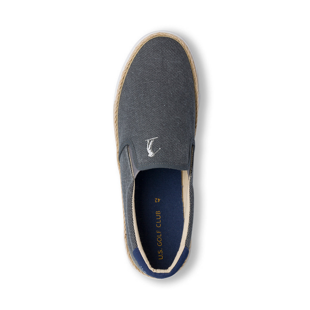 Espadrillas blu da Uomo in tessuto canvas con suola in paglia US Golf Club