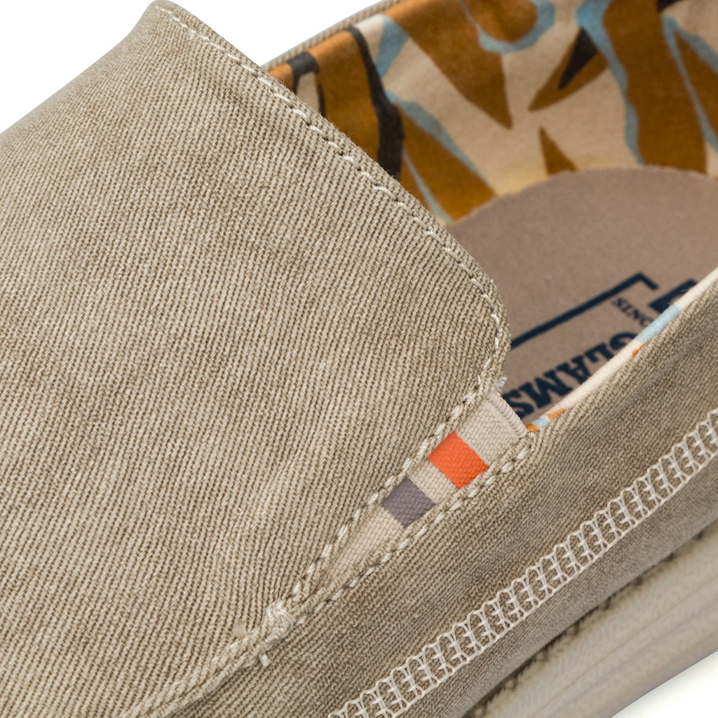 Mocassini Beige da Uomo in tessuto con inserti cuciti Glams