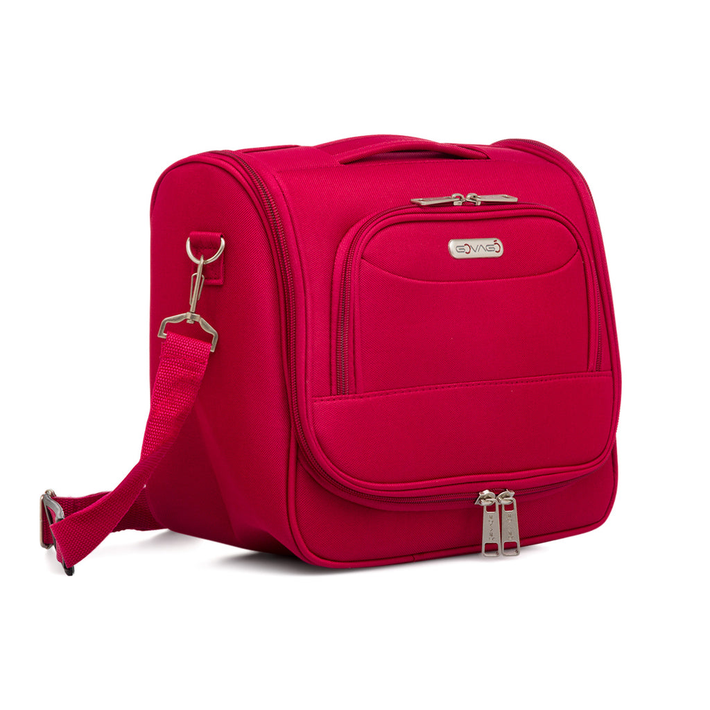 Beauty necessaire da viaggio grande rosso in tessuto Govago