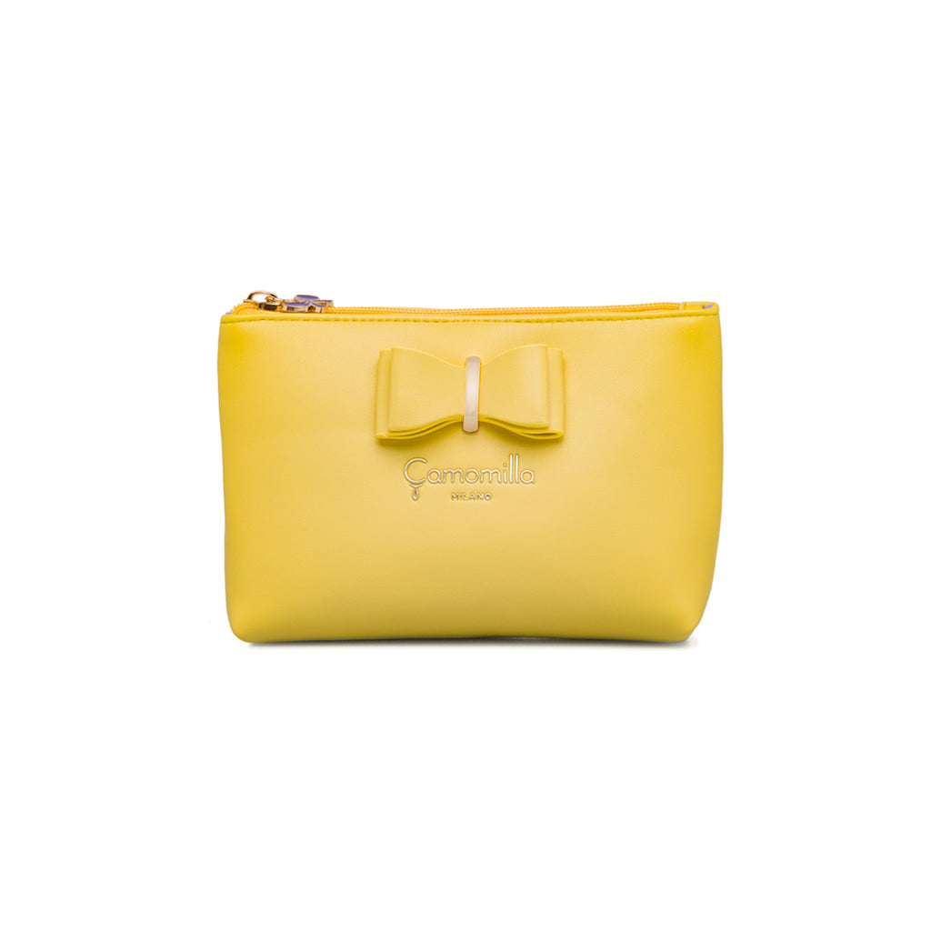 Astuccio a busta giallo da donna con fiocco Camomilla Milano