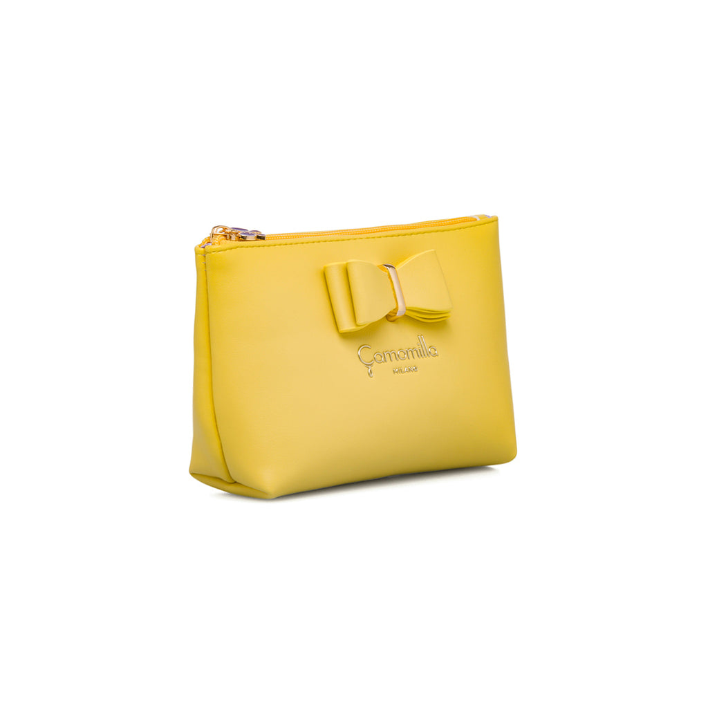 Astuccio a busta giallo da donna con fiocco Camomilla Milano