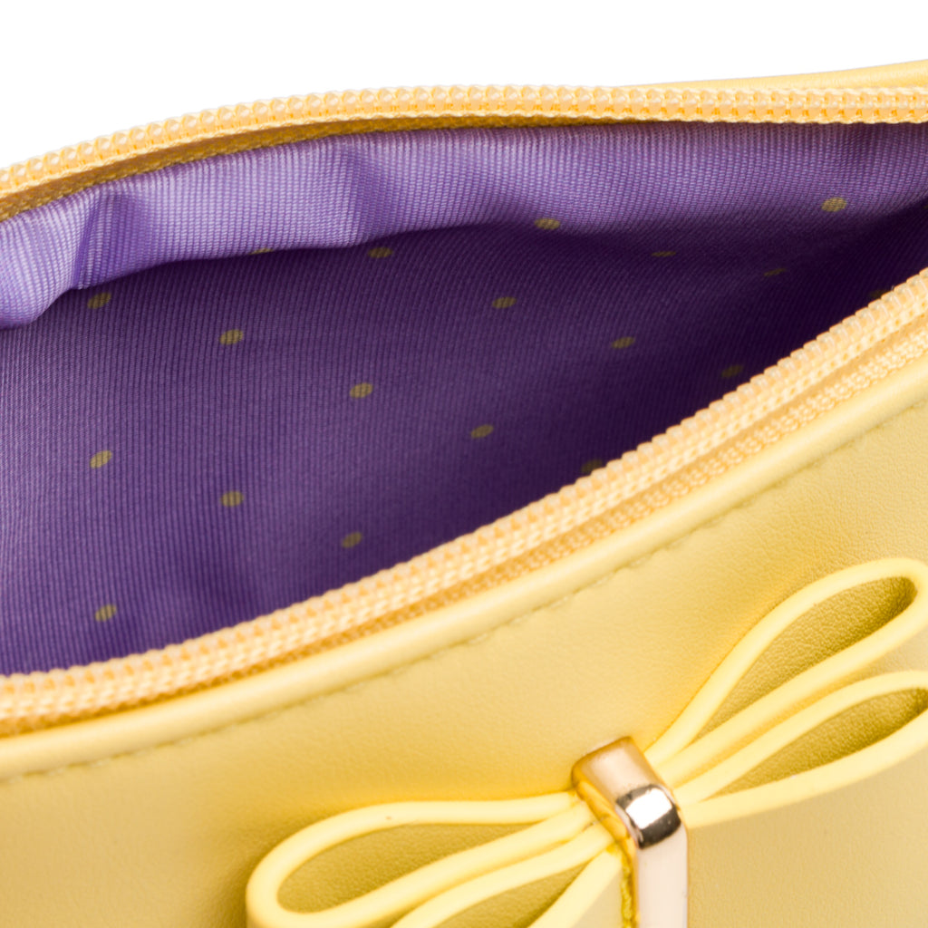 Astuccio a busta giallo da donna con fiocco Camomilla Milano