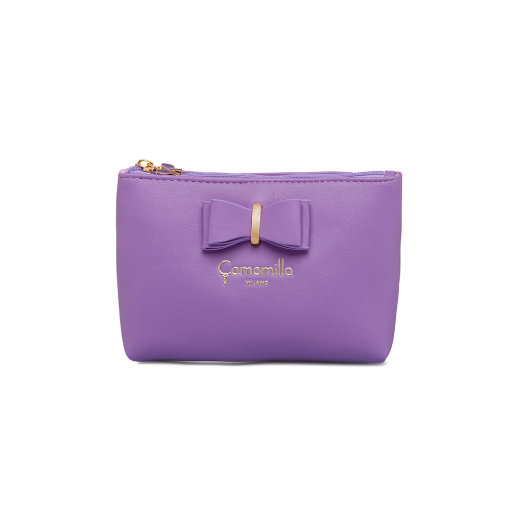 Astuccio a busta viola lilla da donna con fiocco Camomilla Milano