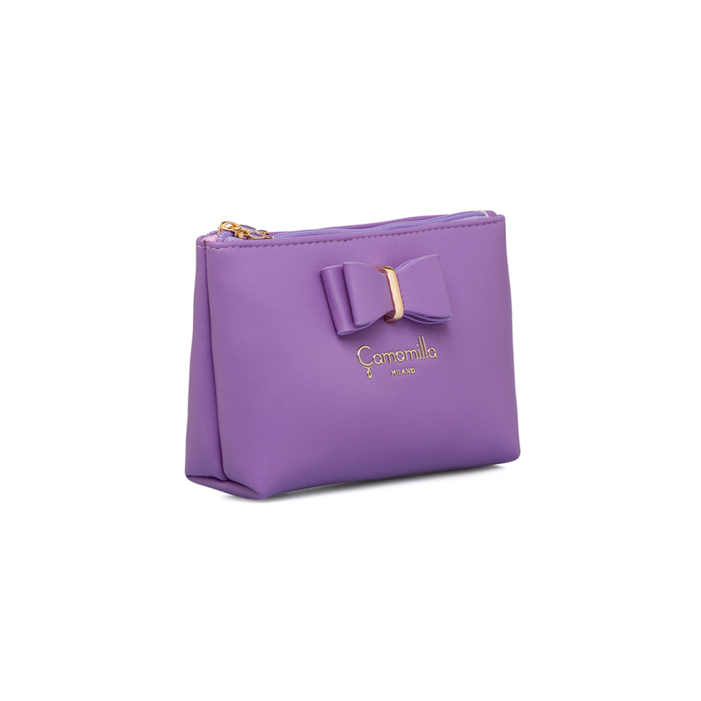 Astuccio a busta viola lilla da donna con fiocco Camomilla Milano