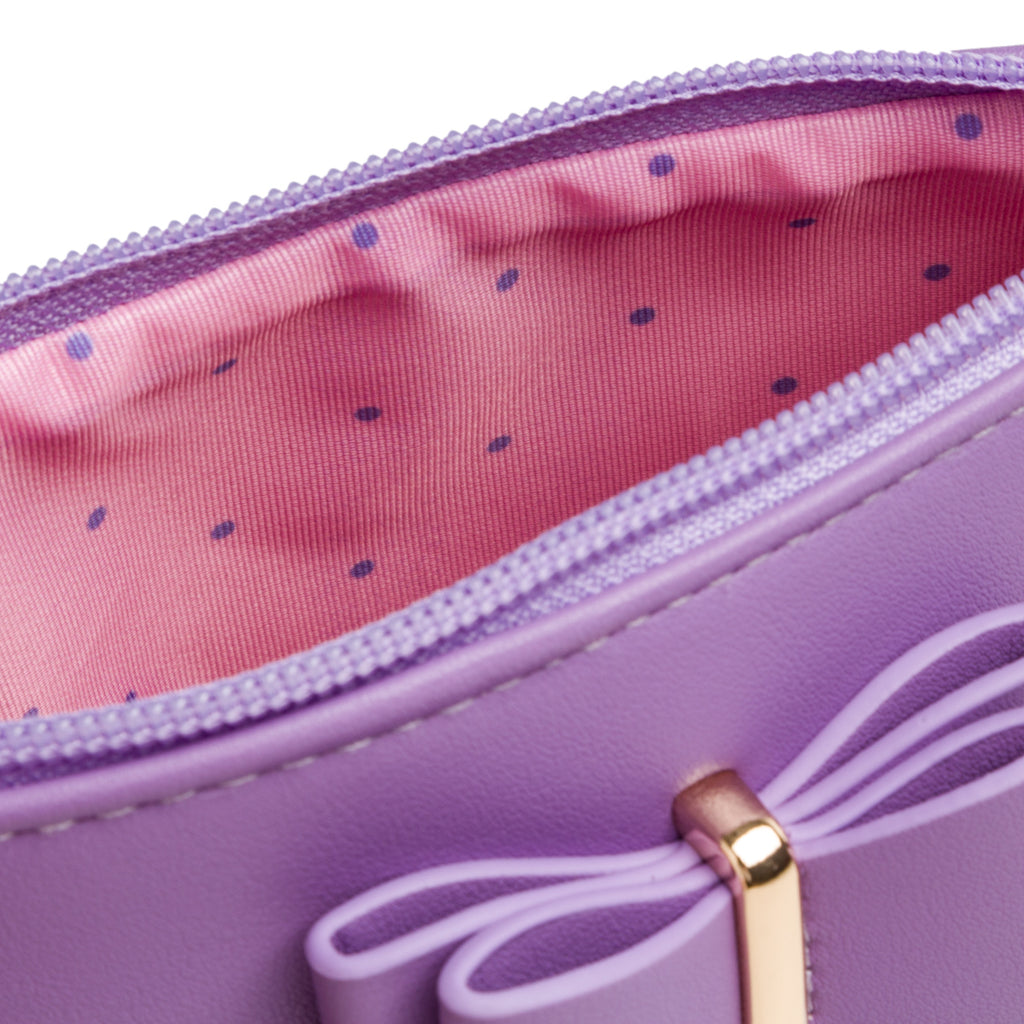 Astuccio a busta viola lilla da donna con fiocco Camomilla Milano