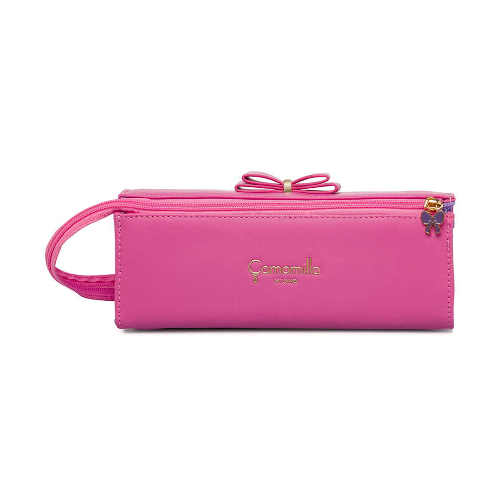 Astuccio rosa e viola da donna con fiocco Camomilla Milano