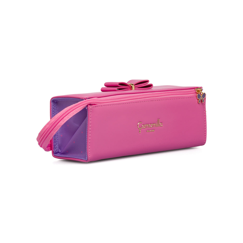 Astuccio rosa e viola da donna con fiocco Camomilla Milano