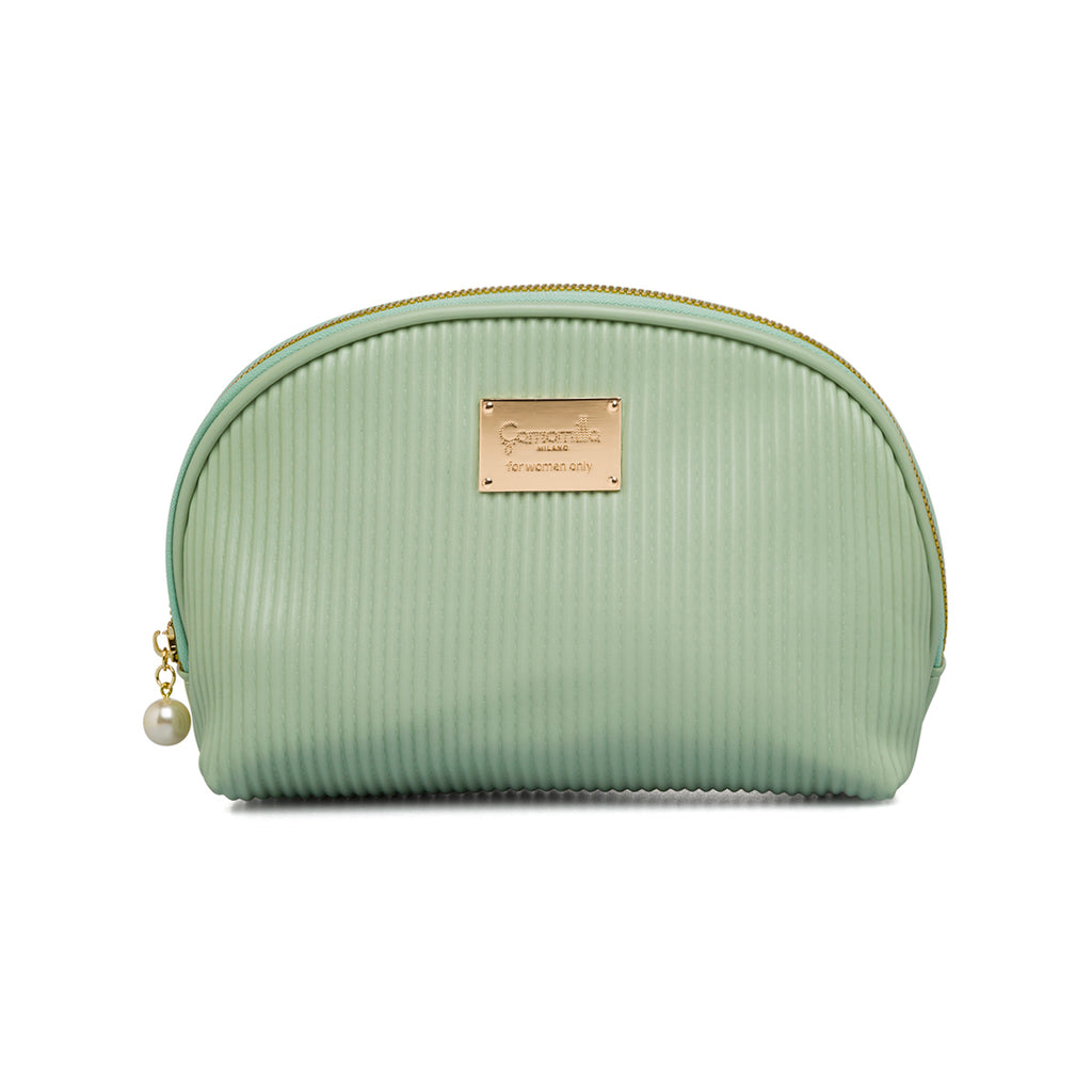 Astuccio effetto plisse verde menta da donna Camomilla Milano