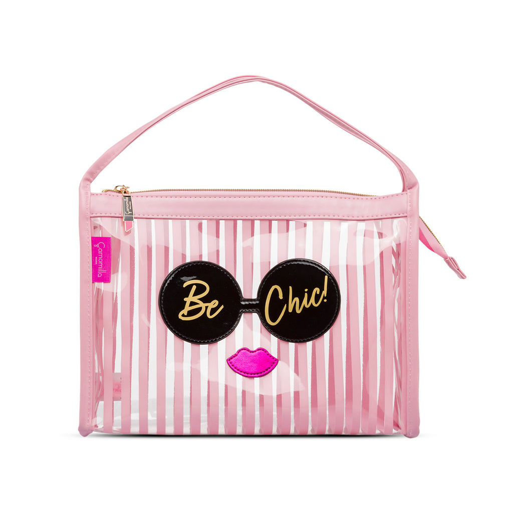 Busta beauty case con manici rosa Camomilla Milano Be Chic