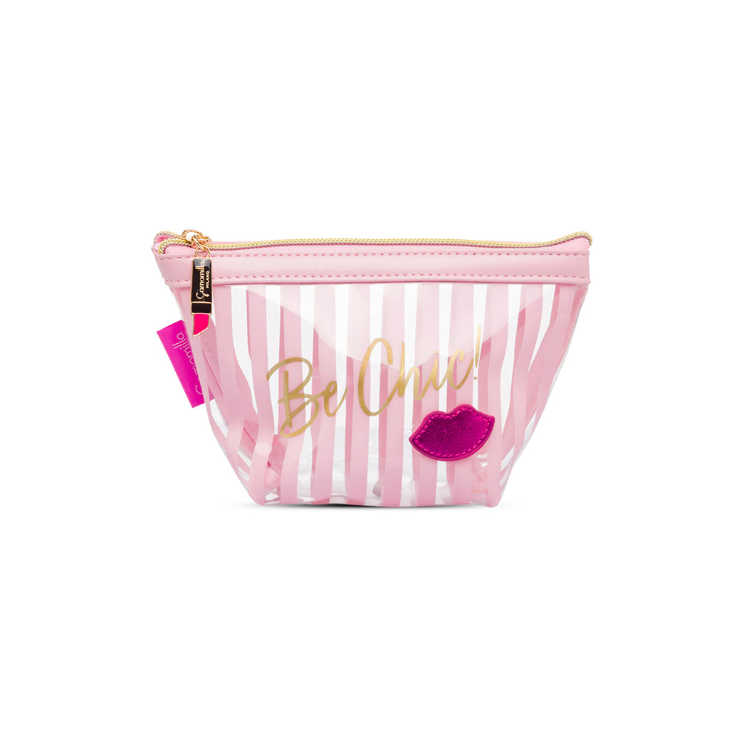 Beauty case busta rosa a righe da donna Camomilla Milano Be Chic