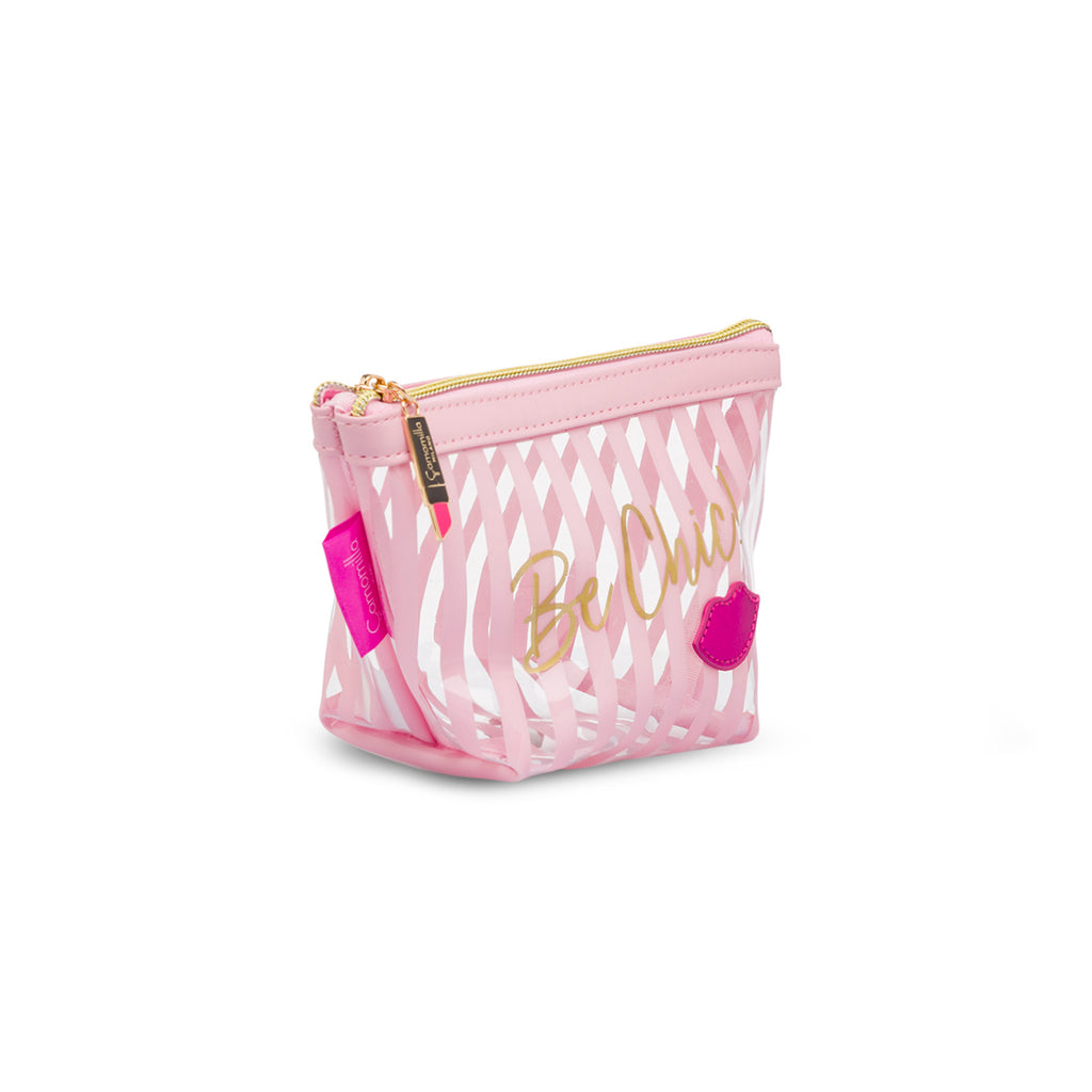 Beauty case busta rosa a righe da donna Camomilla Milano Be Chic