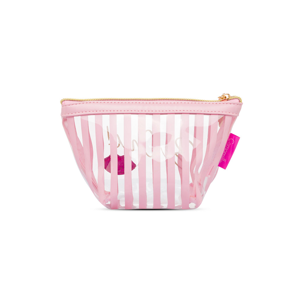 Beauty case busta rosa a righe da donna Camomilla Milano Be Chic