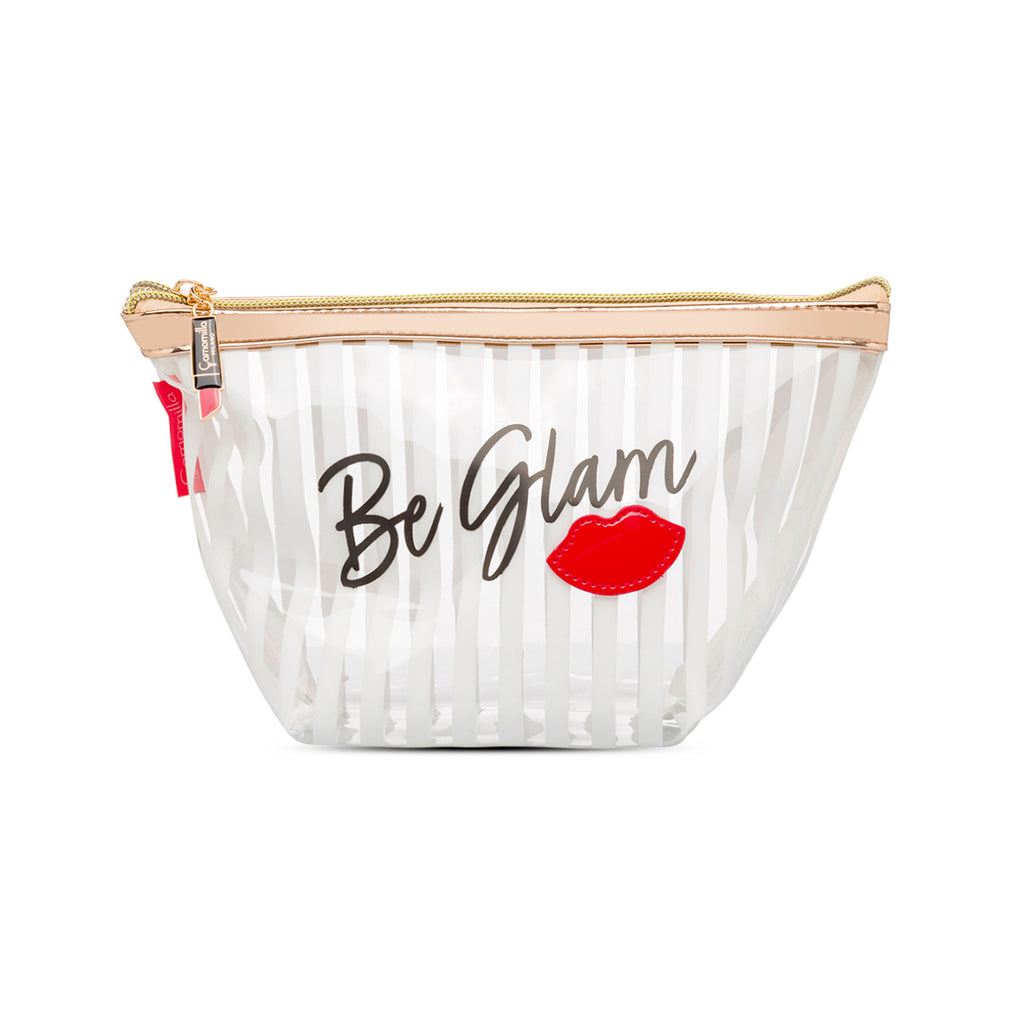 Beauty case busta bianca e oro rosa da donna Camomilla Milano Be Chic