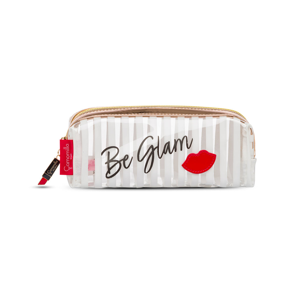 Astuccio beauty case oro rosa e bianco da donna Camomilla Milano Be Chic
