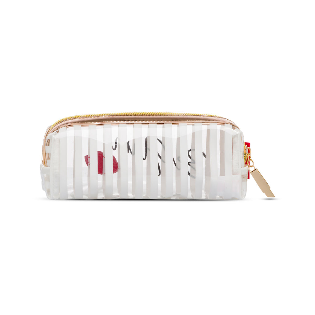 Astuccio beauty case oro rosa e bianco da donna Camomilla Milano Be Chic