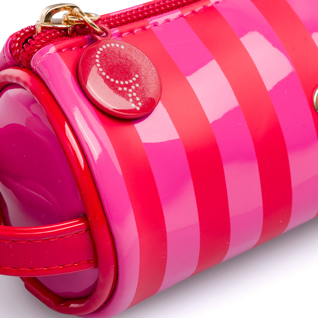 Astuccio tombolino da donna fucsia e rosso a righe Camomilla Milano Sweet Stripes